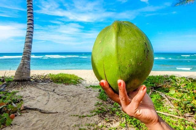 green coconut water